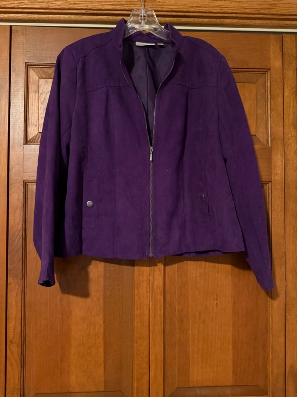 Studio Works Purple Suede Zip-Up Jacket
